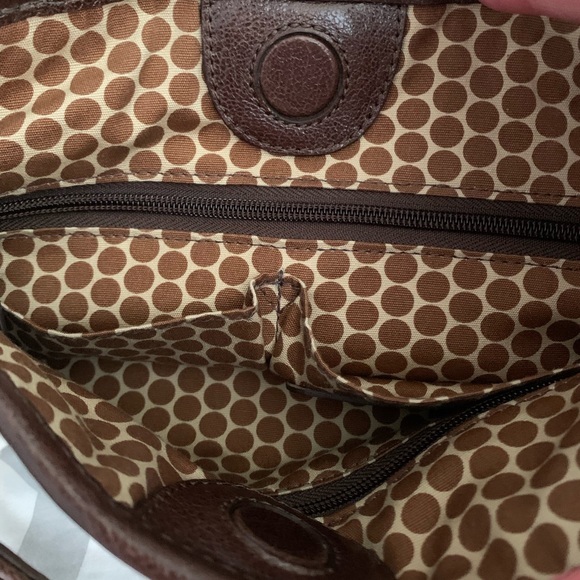 Brighton Peace Sign Brown Tote Purse - Picture 8 of 10